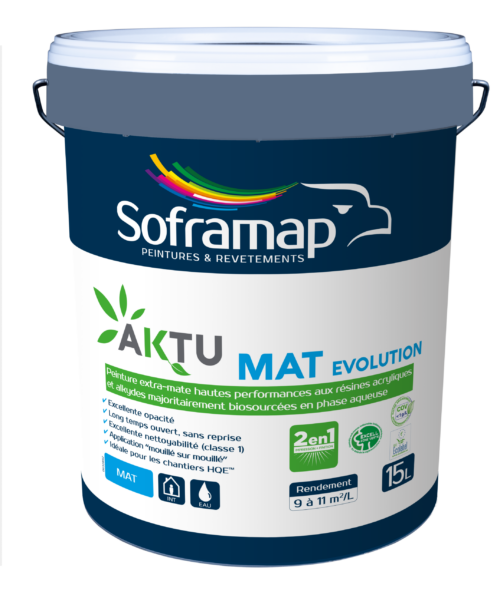 Eurocolor Peintures Lille Peintures Professionels Packaging AKTU MAT EVOLUTION 15L En PNG Scaled 1
